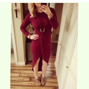 Maroon/ plum long sleeve dress